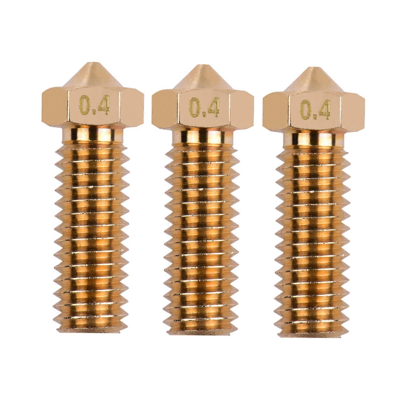 3pcs 3D Printer Extruder Brass Volcano Nozzle M6 Thread Printer Head 0.4mm Output for Sidewinder X1 TEVO Little Monster 1.75mm Filament