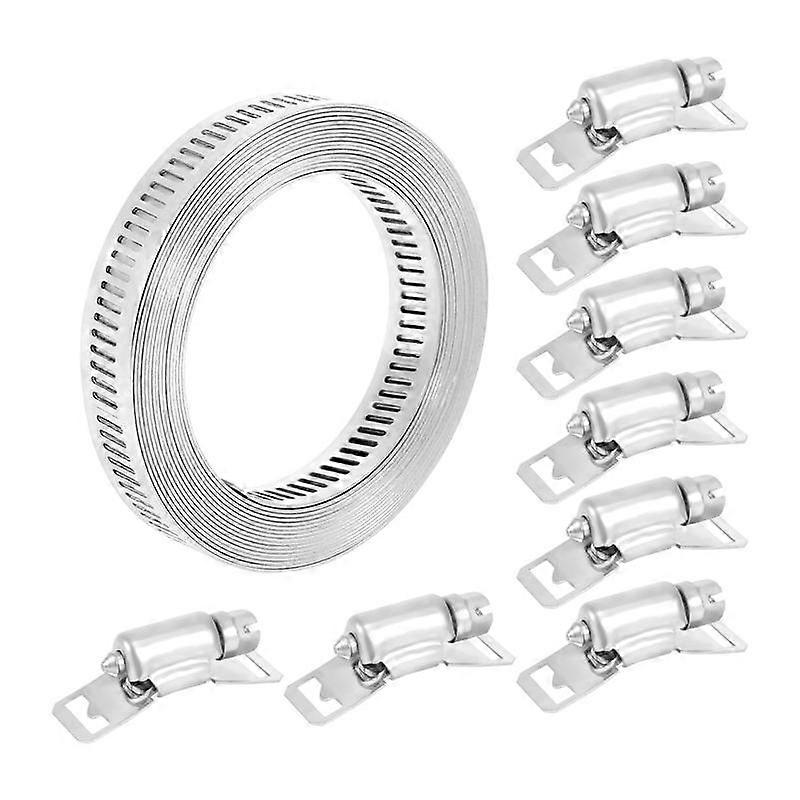 304 Stainless Steel Worm Clamp Hose Clamp Strap with Fasteners Adjustable DIY Pipe Hose Clamp Ducti