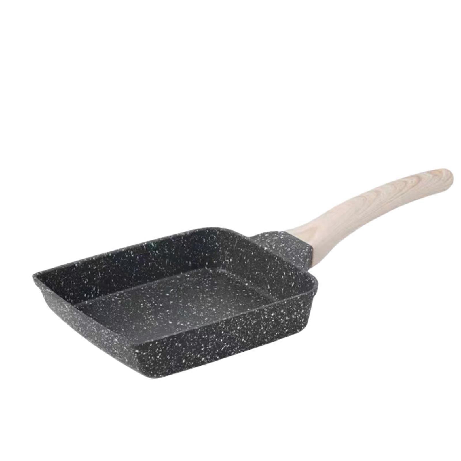 Japanese Tamagoyaki Pan with Wooden Handle Nonstick Rectangle Omelette Egg Roll Maker Steak Tamago Frying Pan Kitchen Cooking Tools Cookware
