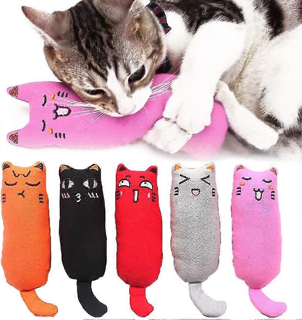 5 Pcs Catnip Toys, Cat Chew Toys Cat Anti-bite Catnip Toys, Catnip Stuffed Cartoon Mouse Cat Teething Chew Toys (multicolor)