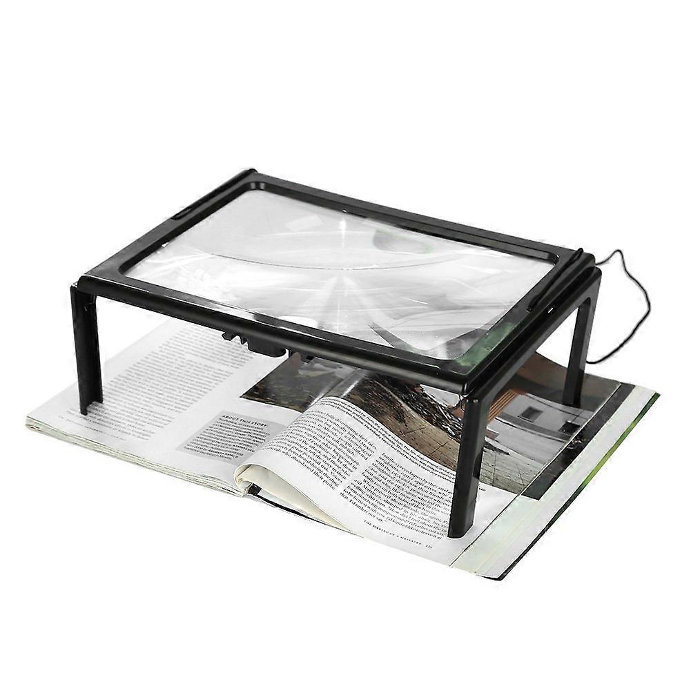 LED Magnifying Newspaper Folding Ultra Slim A4 Full-Page Magnifier Magnifying Glass Reading Magnifyi
