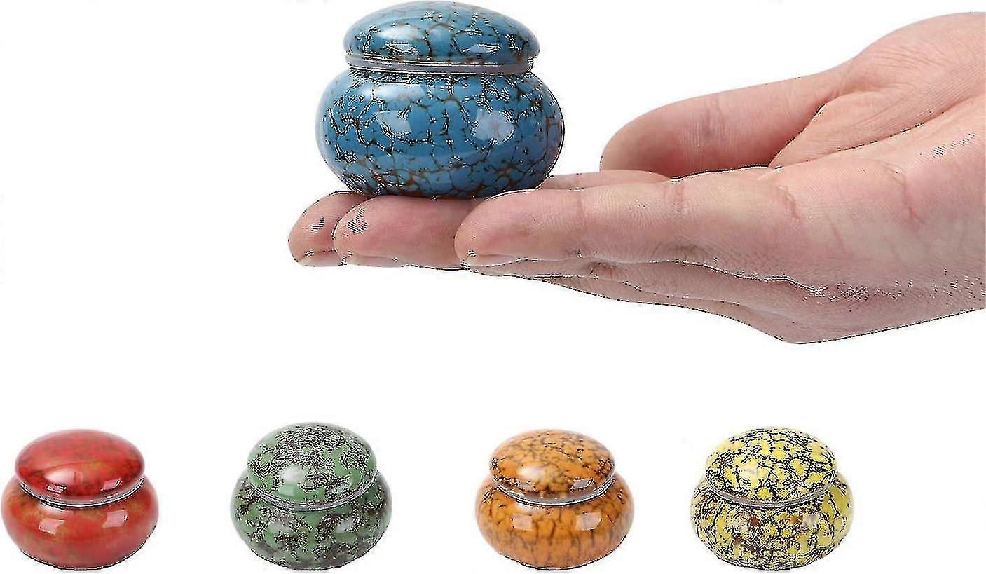 Small Urn For   Ashes - 1.6 Handicrafted Urn -   Tiny Keepsake Urns - Mini Urn   Of Ceramic - Hold 1.2 Cubic Inches Of Ashes (blue) Zekai
