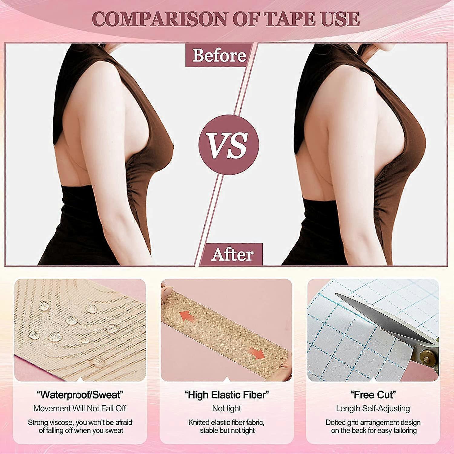tape for backless dress Buy MAYCREATE Boob Tape and 10 Pcs Petal Backless Nipple Cover Set, Breathable Breast Lift Tape Athletic Tape with Breast Petals Disposable Adhesive Bra for A-E Cup Large Breast Bronze at Amazon.in