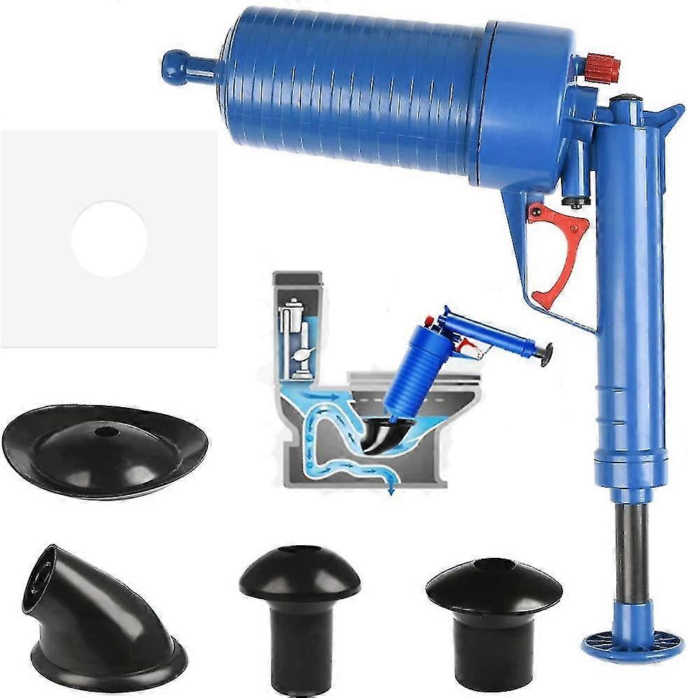 Compressed Air Pipe Unblocker, High Pressure Pump With 4 Different Suction Cups