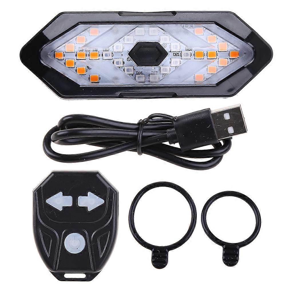 Bicycle Tail Light USB Rechargable for Smart Wireless Remote Control Turn Signal Warning Lamp