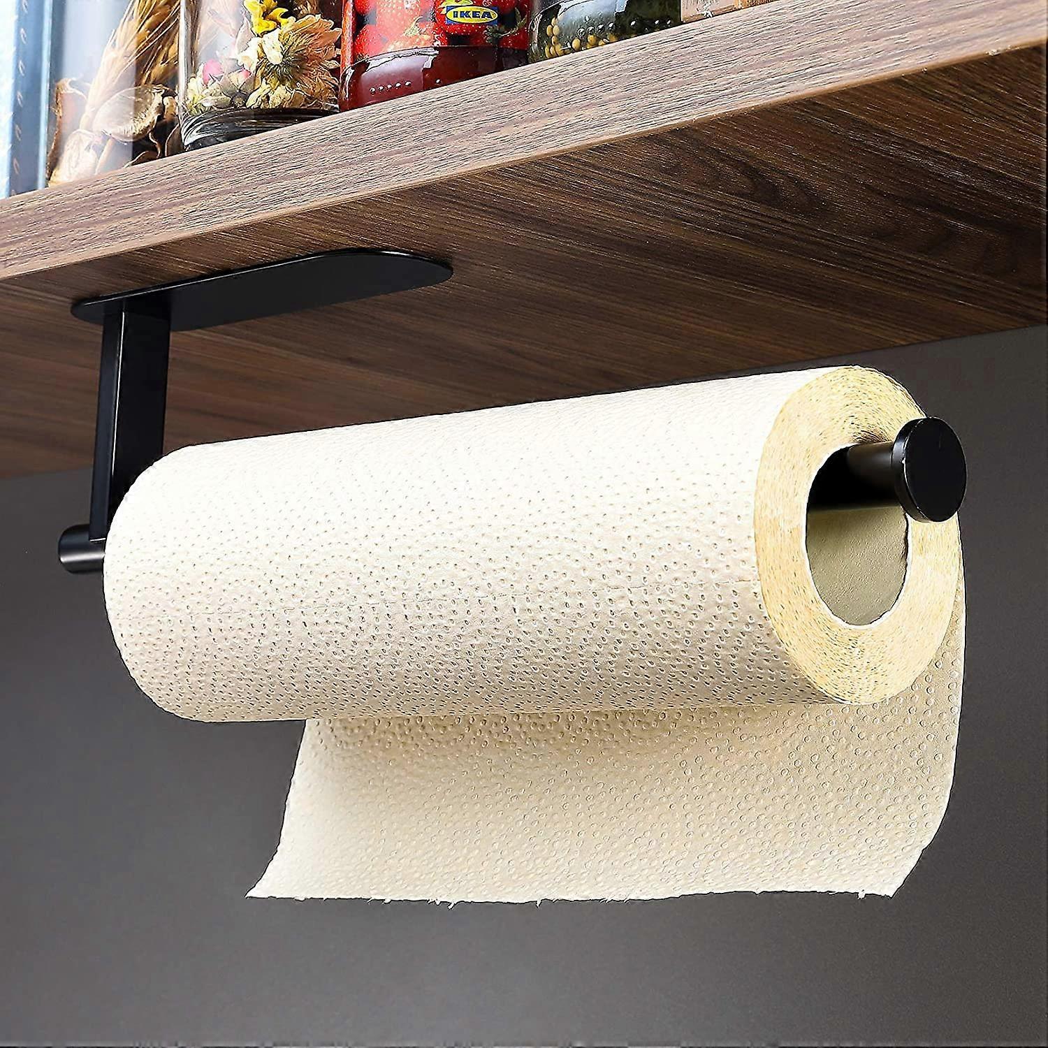 Self-adhesive Paper Towel Holder -Without Drilling,Black