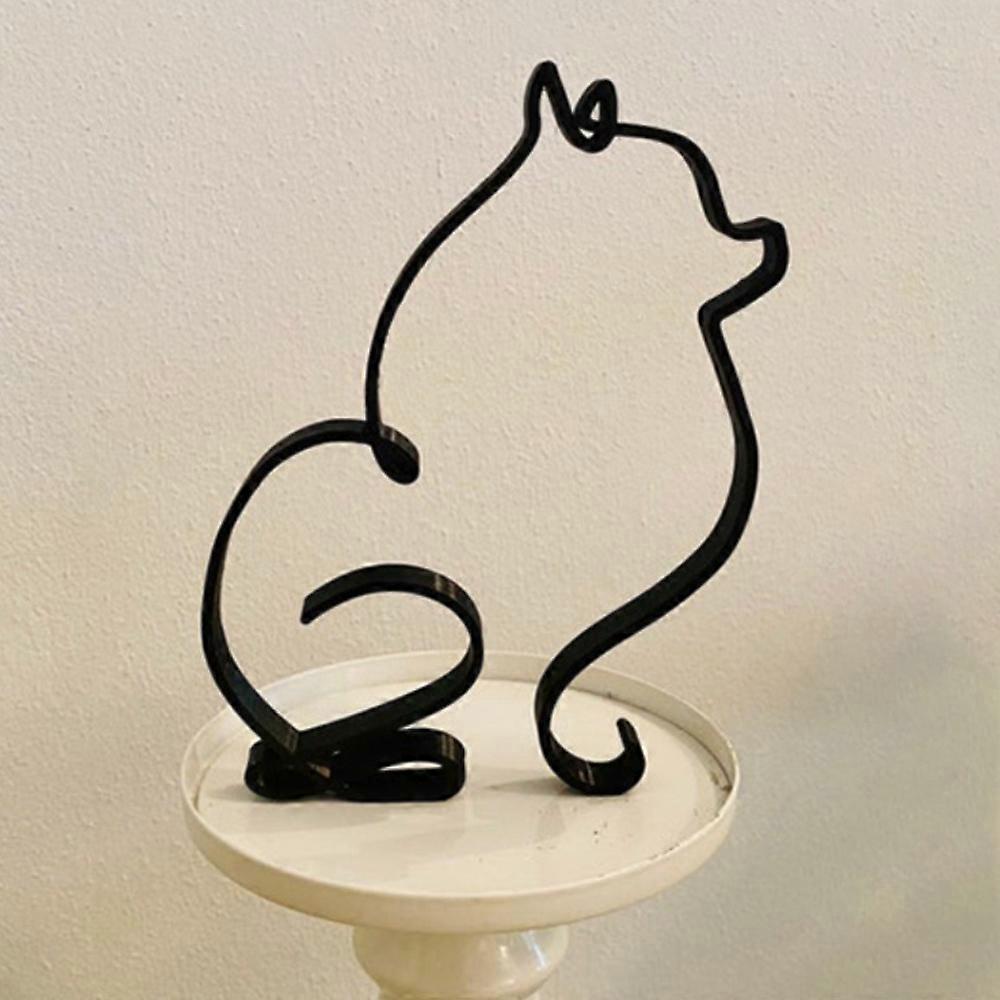 Modern Minimalist Metal Dog Sculpture Decors Statue Art Ornaments