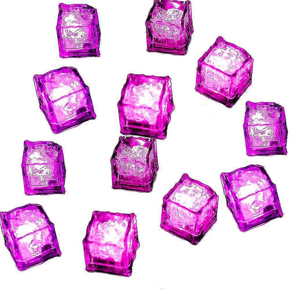 Multi Color Light-up Led Ice Cubes With Changing Lights | For Bulk Party Party Supplies(pink)