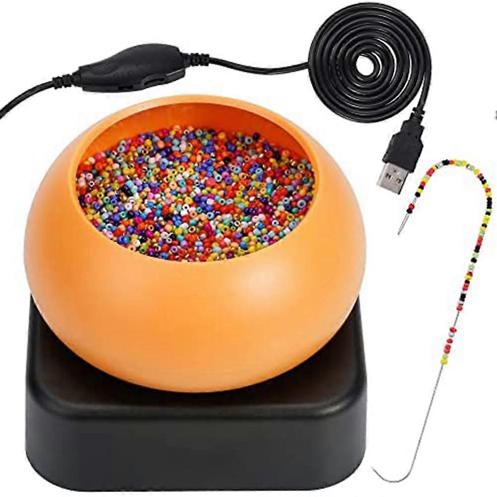 Electric Beading Spinner, Adjustable Speed Bead Loader, Bead Loader Bowl with Electric Base, Needle