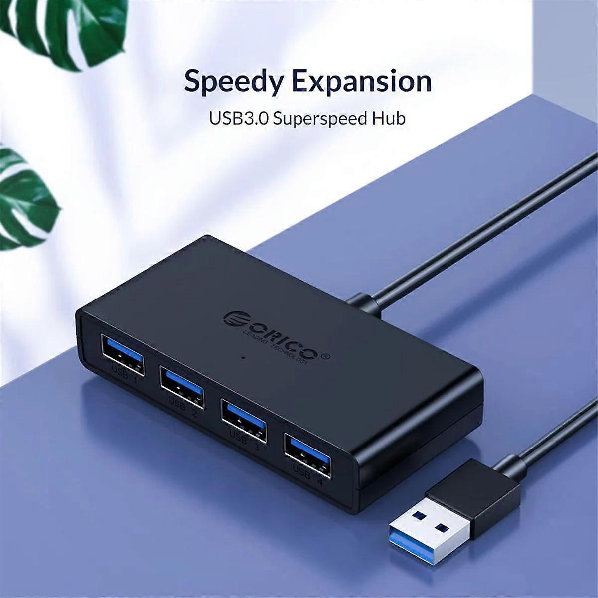 Hub USB 4 Ports Multi USB 3.0 Hub USB Splitter with Power Supply for PC Windows Computer Accessori