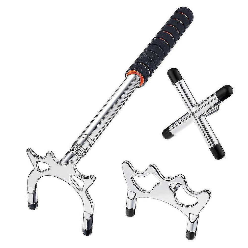 Retractable Billiard Cue Stick Bridge With 3pcs Removable Brass Bridge Head Billiard Table Pool Cue Accessories,silver