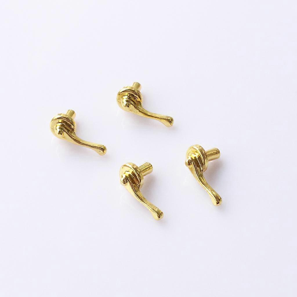 4x 2Pcs 1:12 Dollhouse Miniature Alloy Door Handles Knobs Gold
