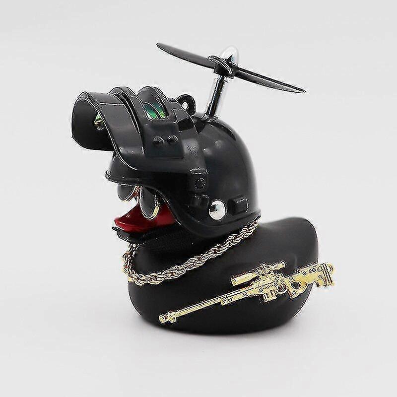 Broken Wind Rubber Duck With Helmet Pendant Duck Car Ornaments Decorations Helmet Duck Ducky Bicycle Wind Motor