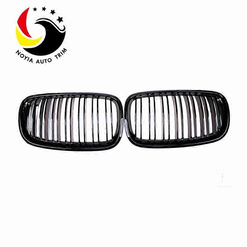 BMW X5 X6 E70 E71 モディファイド M ダブル ライン ブライト ブラック ミドル ネット 08-13 フロント グリルに適しています