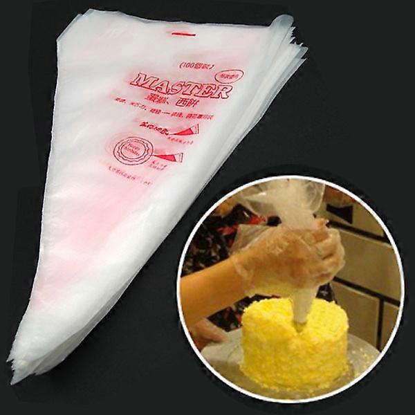 100 Reusable Thick Pastry Bags for Icing - Small White