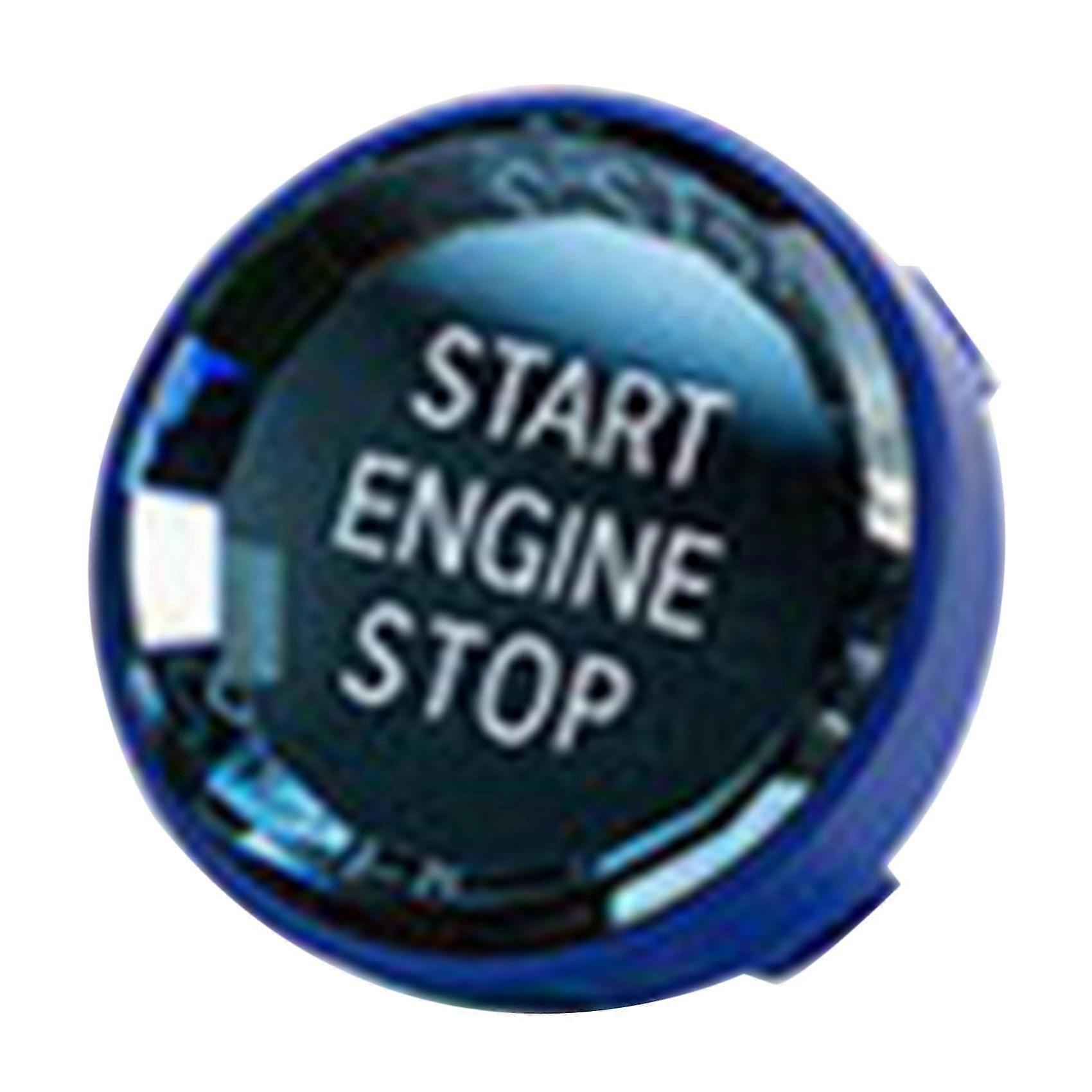 Car Cover One-key Engine Start Stop Button Sticker Trim Blue