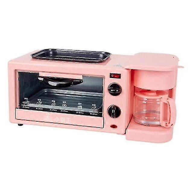 Sandwichera 3 en 1 Macchina per colazione Tostapane Macchina per il pane Forno elettrico Multifunzionale Padella Grill Sandwich Maker Rosa