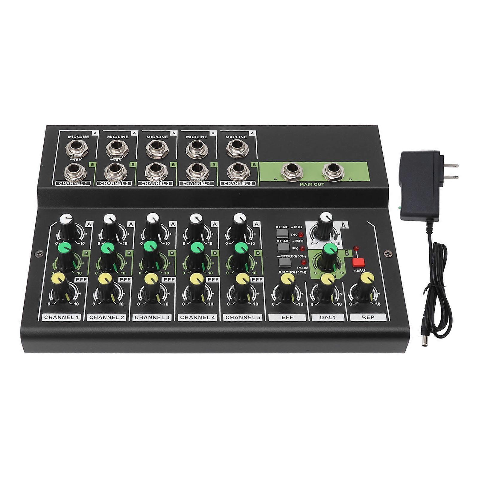 MIX5210FX 10 Channel Effects Mixer Sound Console Compact Sound Studio Mixer Sound Board Portable Digital Mixer 100240V