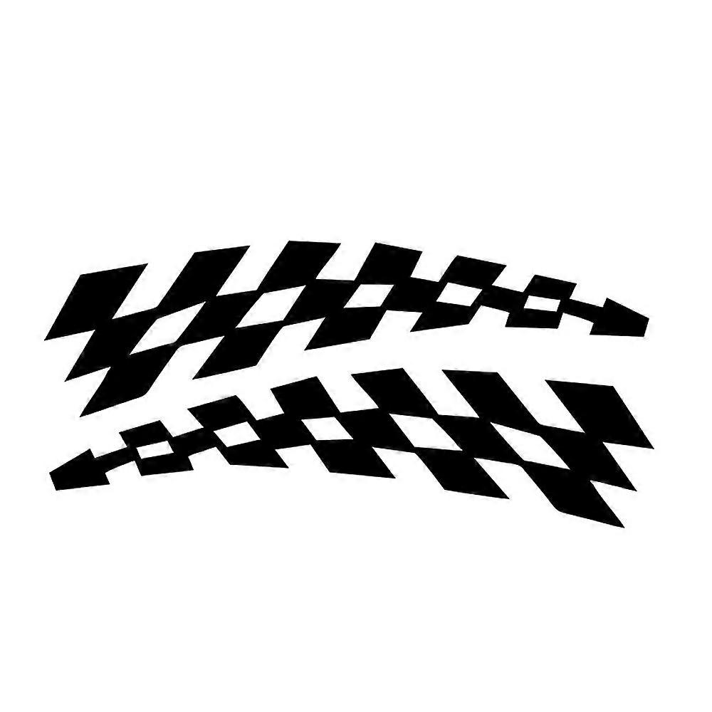 (Black) Novelty Chequered Flag Pack of 2 Car Stickers - Car Decals - Racing Stripe - Scooter Stickers - Bumper Stickers - Campervan Decals