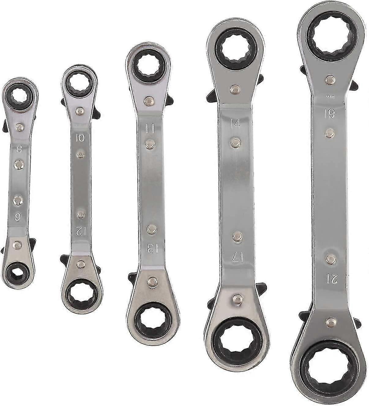 Double Eye Spanner Set 5-delige Ratel socket Schroevendraaier Ratel Set