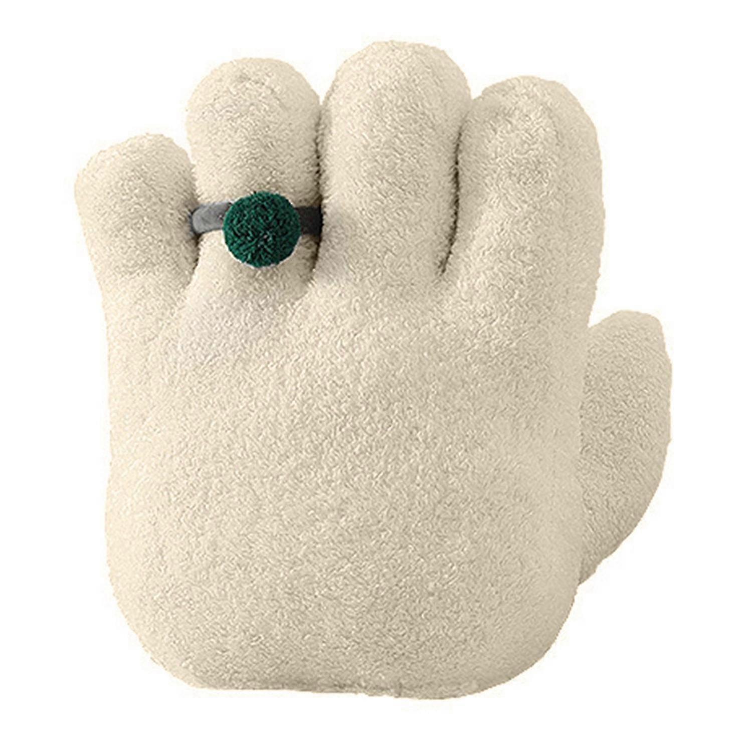 Alien Palm Pillow with Detachable Green Ring Fun Soft Hand-Shaped Hidden Zipper Cushion for Creative