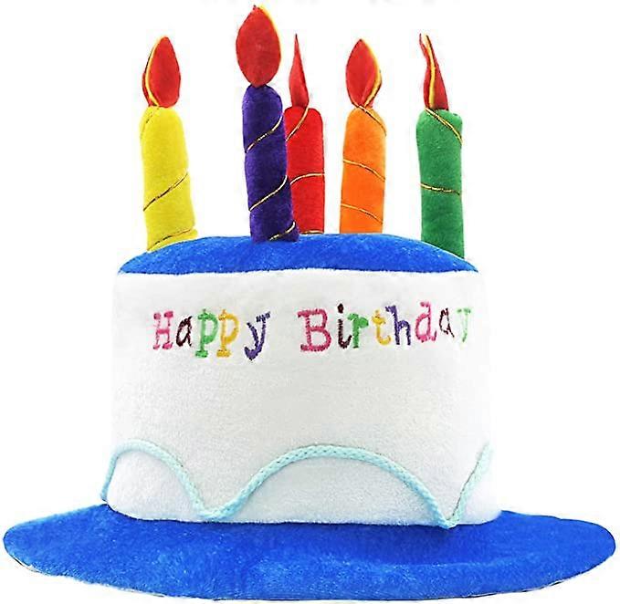 Plush Happy Birthday Cake Hat Unisex Adult Size Fancy Dress Party Hats
