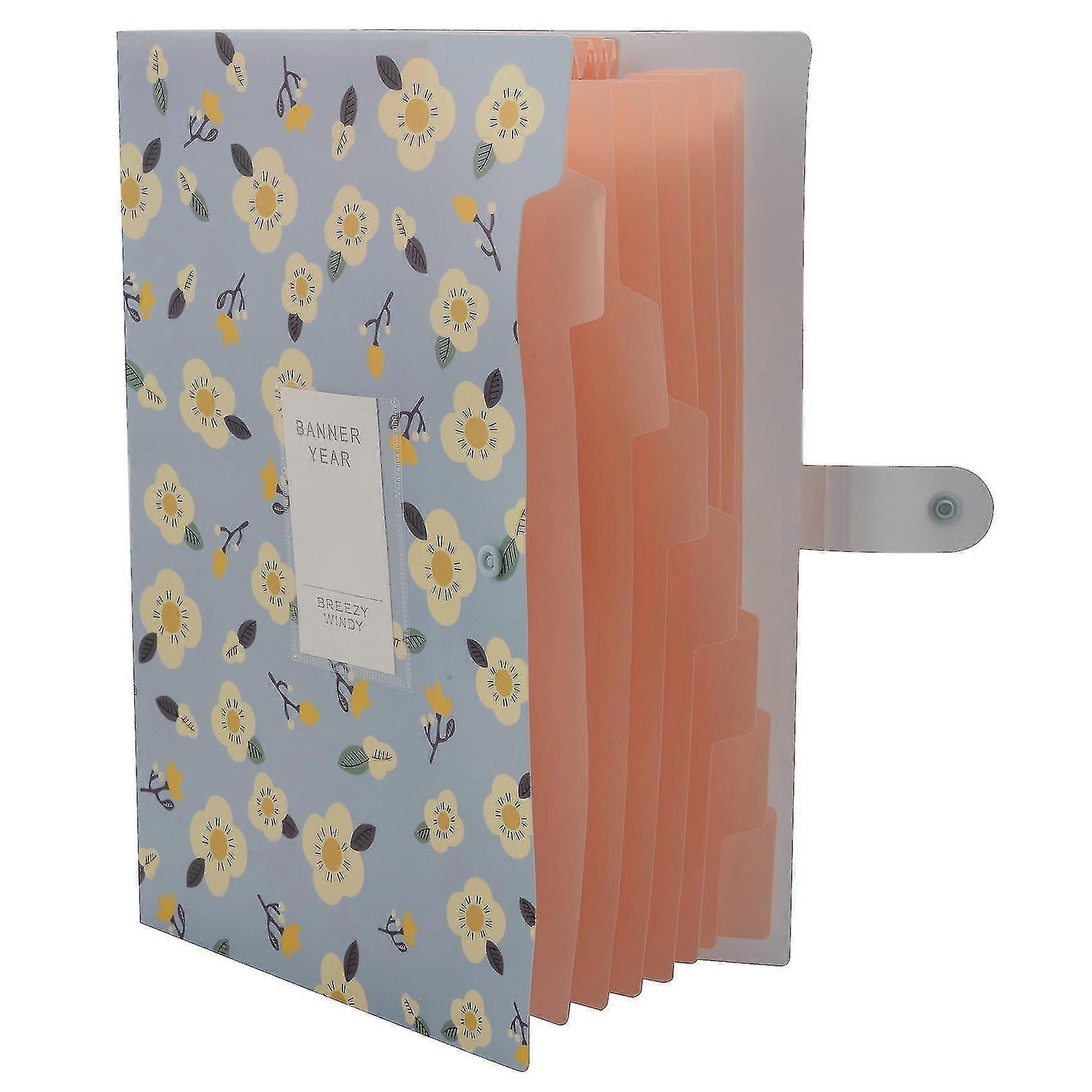 Expanding File Folder A4 And Letter Size Archival File Holder Organizer 8 Pockets (blue)