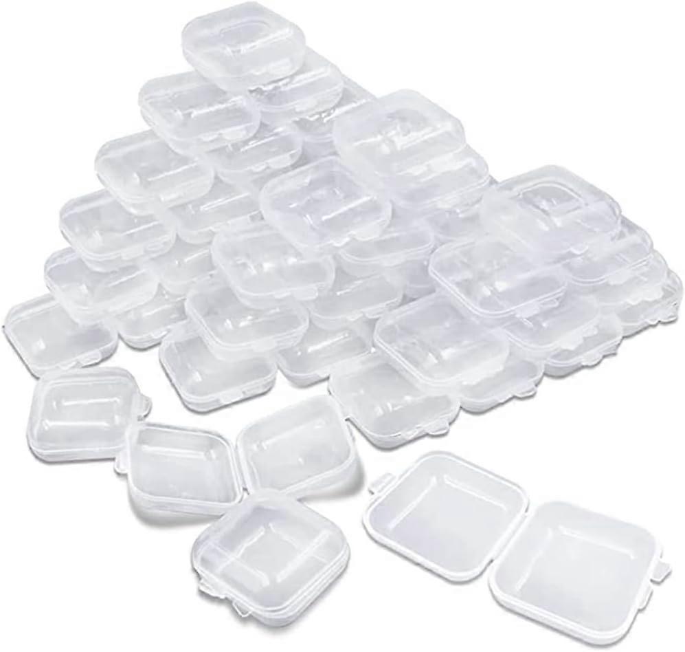50Packs Small Clear Plastic Containers,Mixed Empty Case