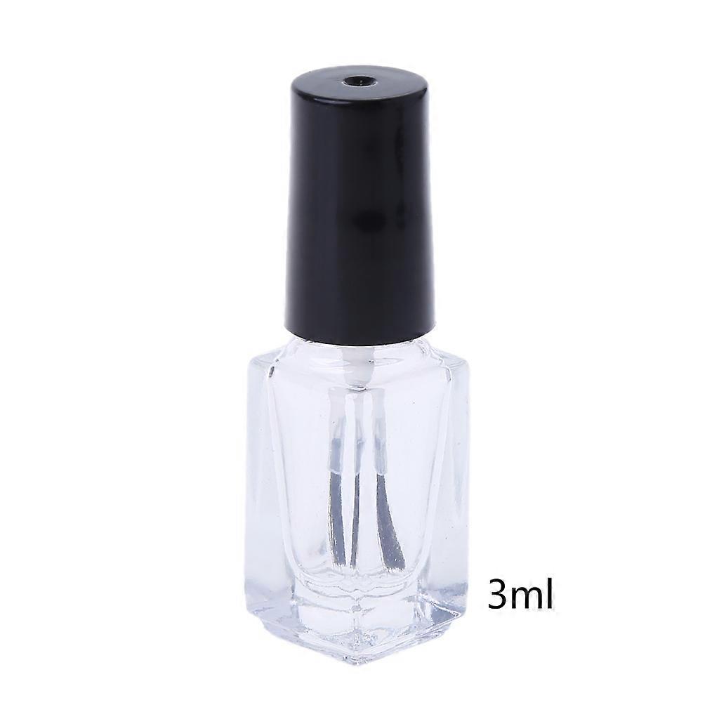 Empty Glass Nail Polish Bottle Refillable Clear Container Vials with Brush Cap