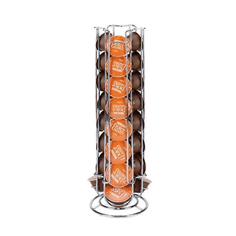 Iron Chrome Plating Display Capsule Rack Coffee Pod Holder Stand Storage Shelves For 24pcs Dolce Gusto Capsule