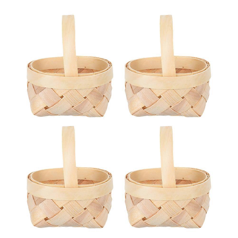 4 Pz Contenitore Giocattolo Vimini Cestino Picnic Mini Cestini di Salice Piccolo Cestino In Rattan Mini Cestini Di Fiori Piccoli Cestini di Vimini