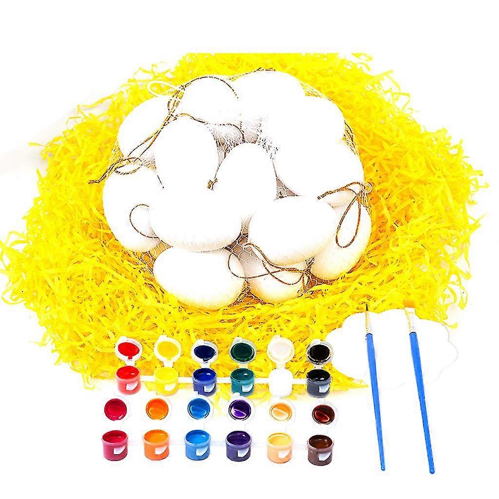 35pcs Eggs With Oil Painting Kit , Unfinished Eggs For Decor Diy And Displays