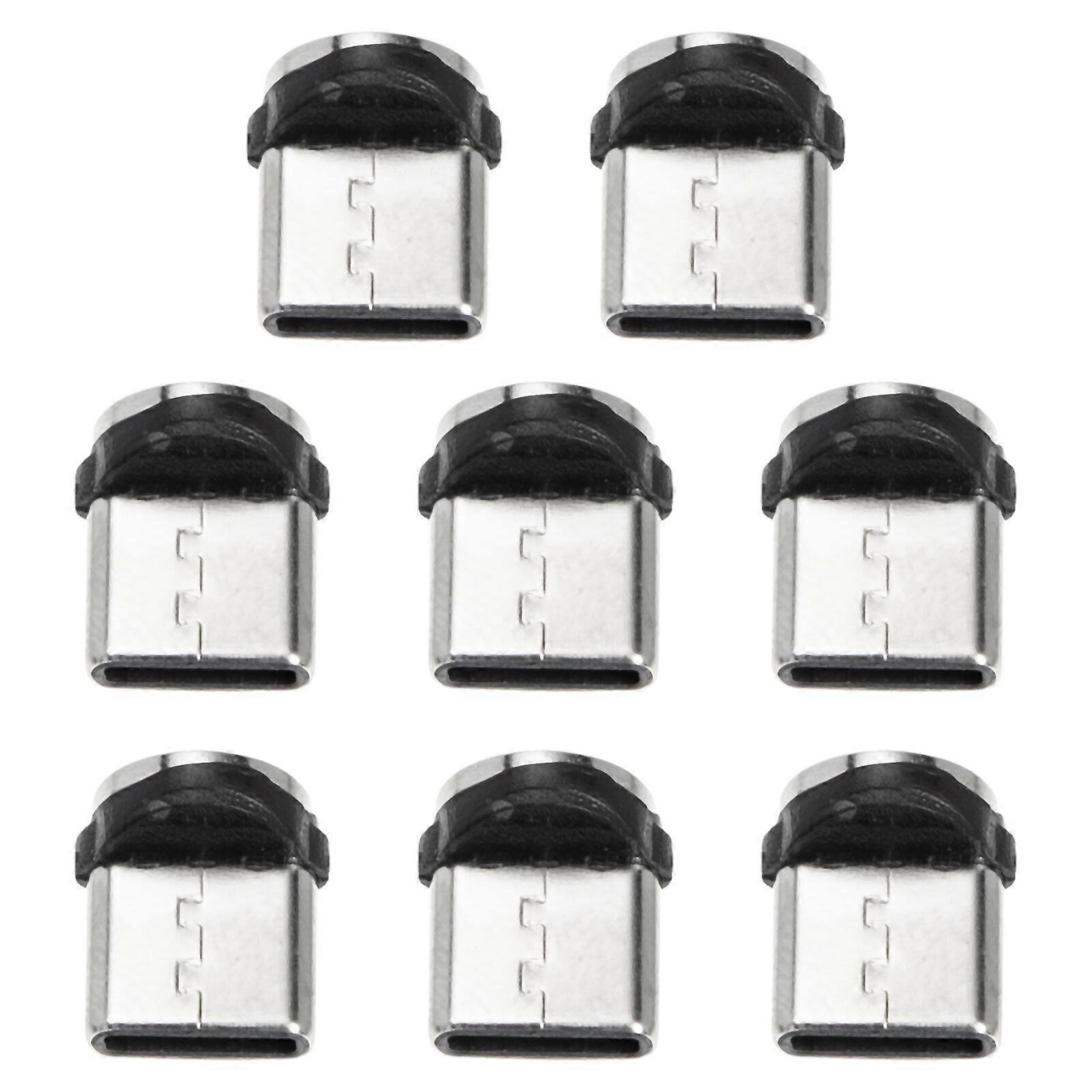 8Pcs Portable PVC USB-C Magnetic Adapter Rotatable Magnetic Charging Tip Head