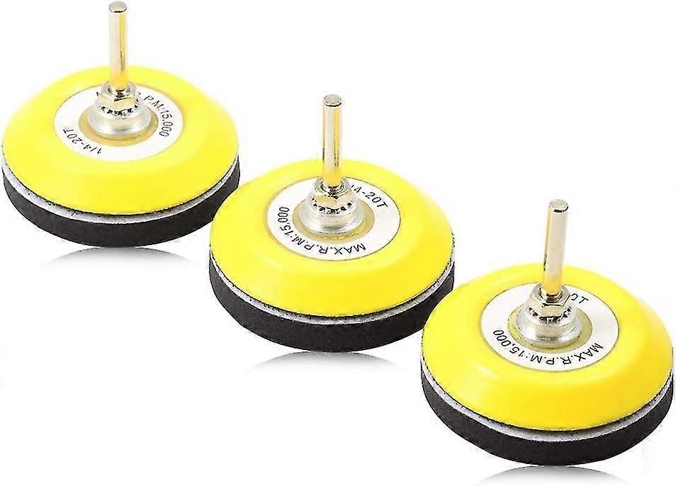 3 Pack 3 Inch Hook And Loop Sanding Discs With Soft Foam Layer And Shank Drill Attachment Pads