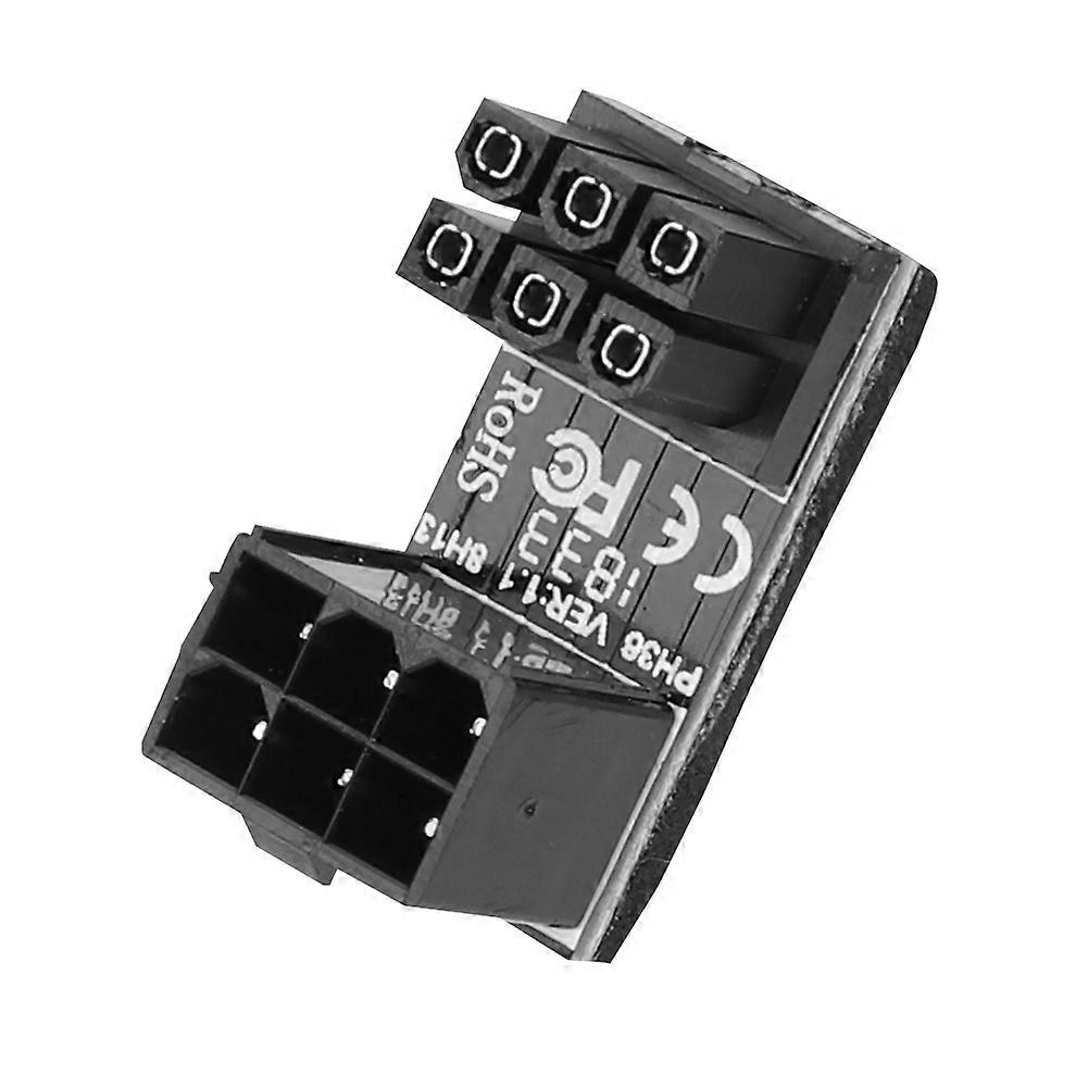 Graphics card power 6-pin adapter, 180° rotation
