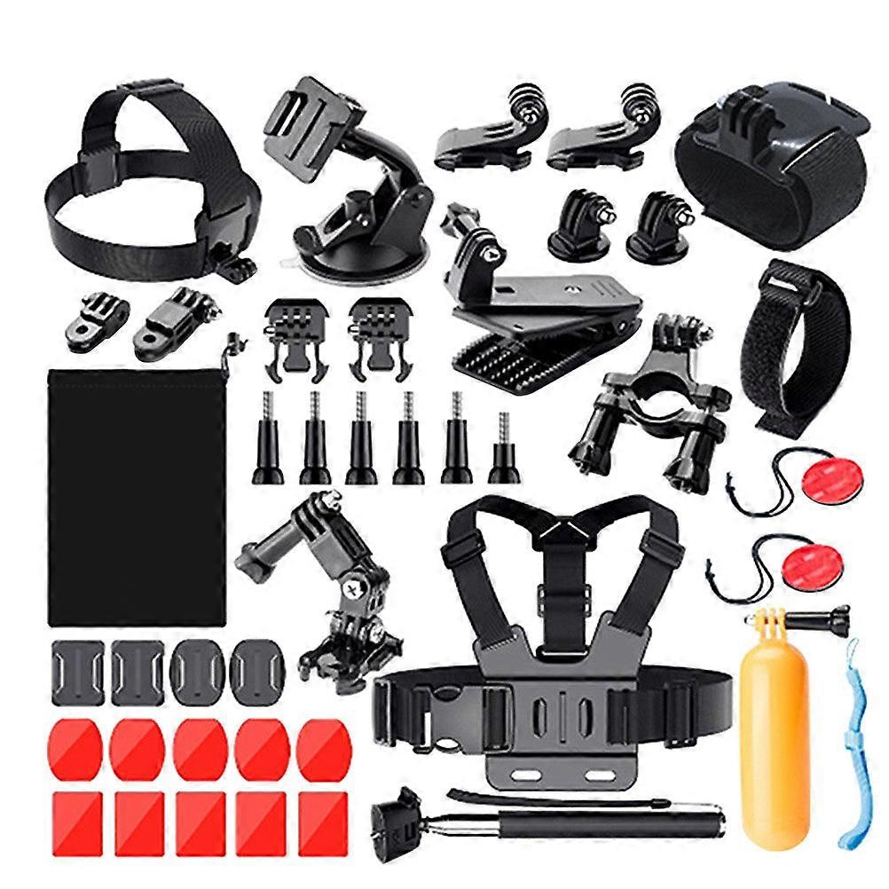 42 in 1 Action Camera Accessories Kit Selfie Stick Plastic Standard Frame (Black)