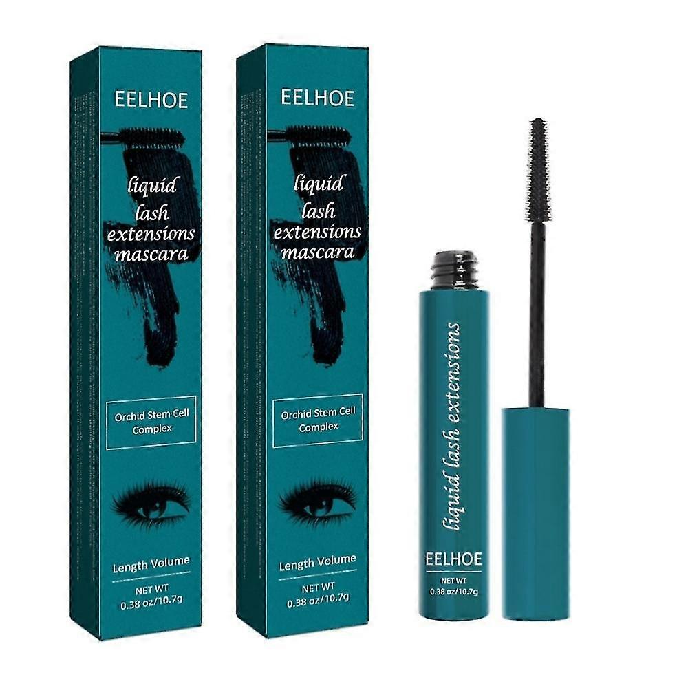 2pcs Mascara Mascara Noir Imperméable Naturel Épais Curl Séchage Rapide Fibre Base Cils Professionnel Maquillage Féminin
