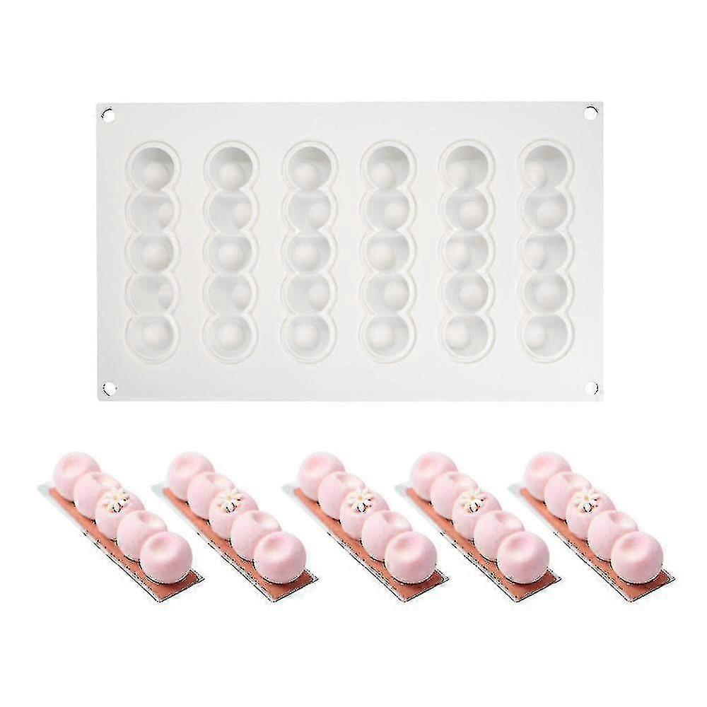 unique 6-hole Concave Ball Long Shape Mousse Mold