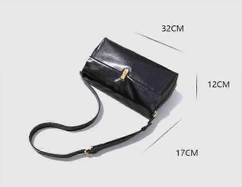 Maxdutti צרפתי וינטאג 'מרובע תיק תיק עור נשים צבע שחור אופנתי כתף אחת בית השחי