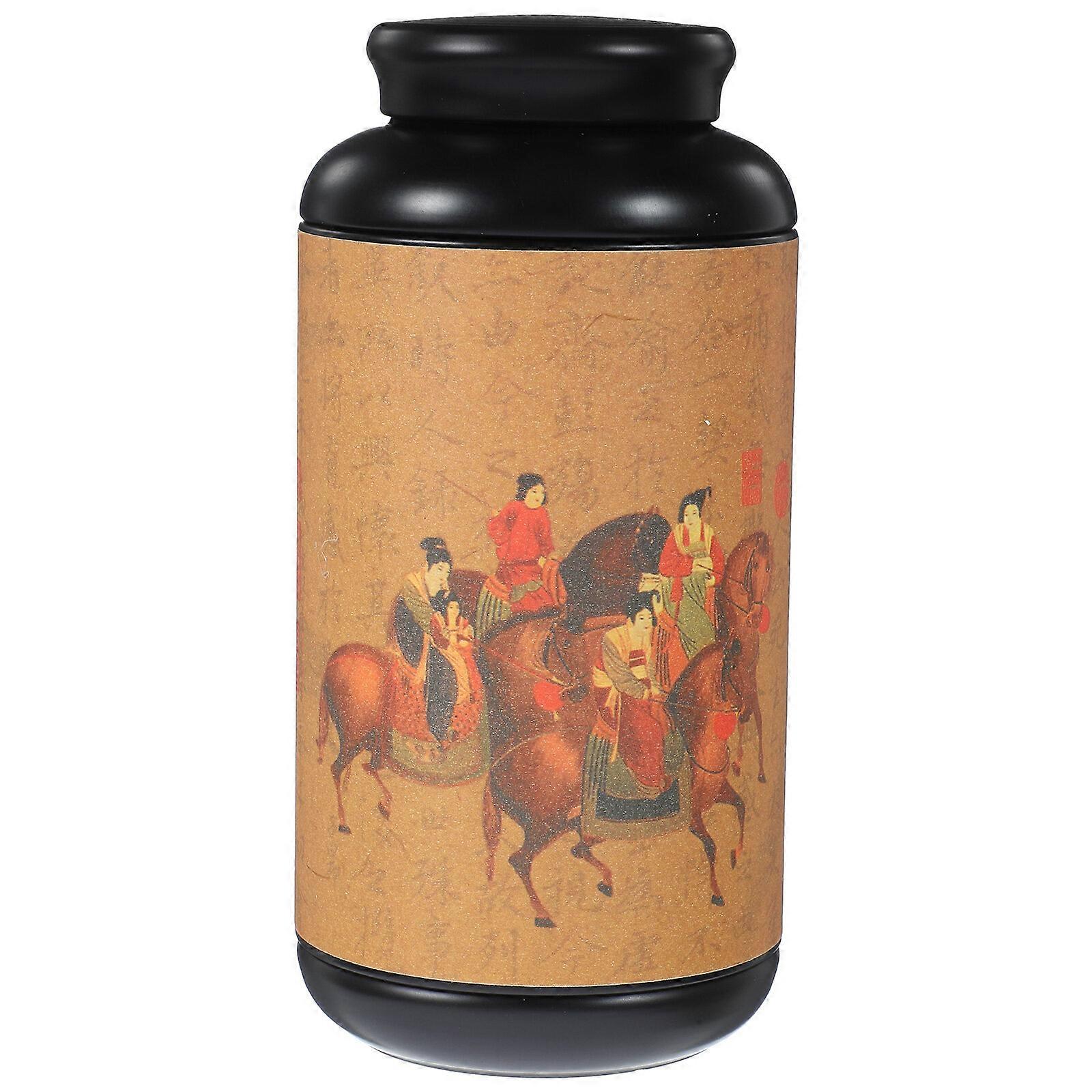 Tinplate Unique Tea Sealed Jar Desktop Small Candy Jar Multi-function Mini Tea Jar