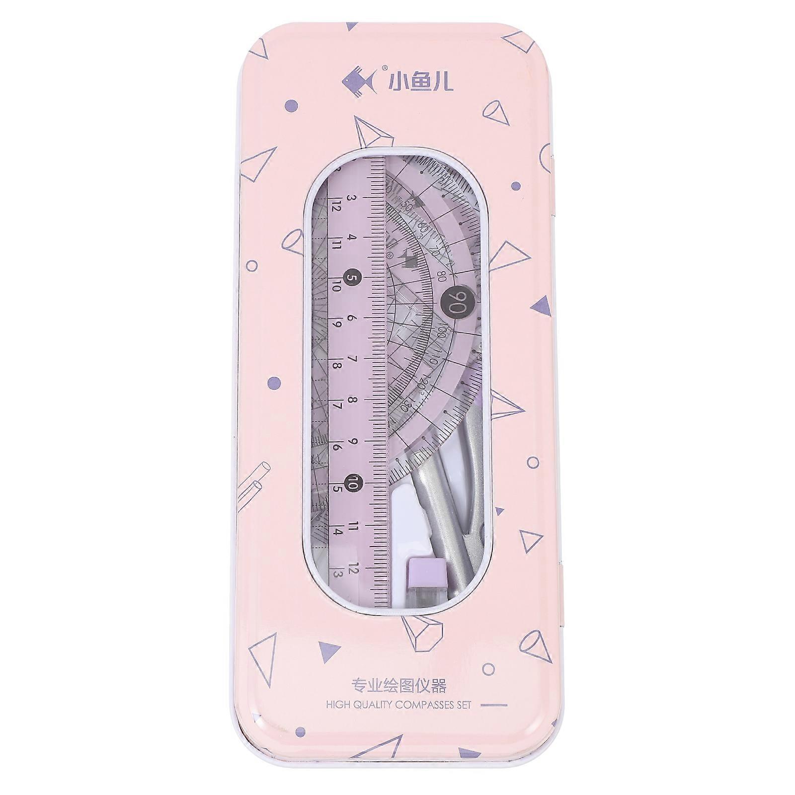 Rulers Kids Protractor Ruler Set Compass Protractor Geometry Compasses Kit Drawing Triangle Ruler