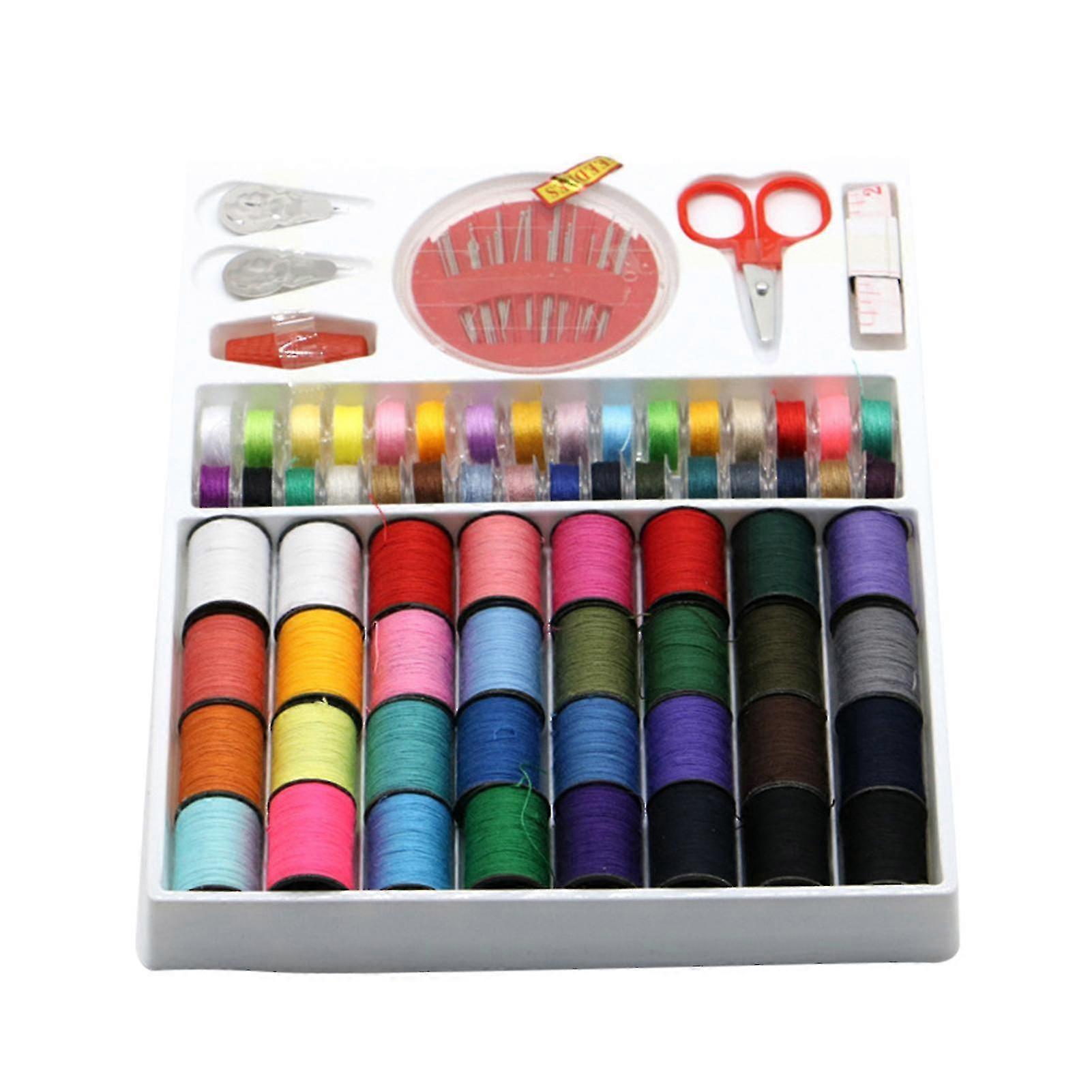 Sewing Kit With 32+ Colors Threads Scissors Tape Measure Needles K
