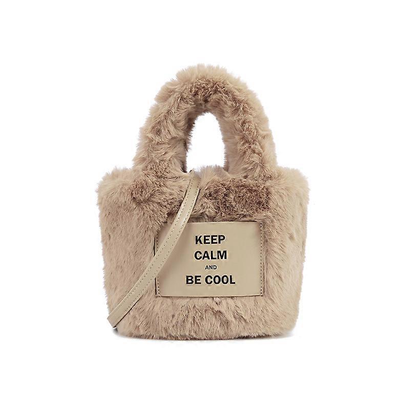 Plush Bucket Handbag,Women Fuzzy Crossbody Bag Fluffy Shoulder Bag