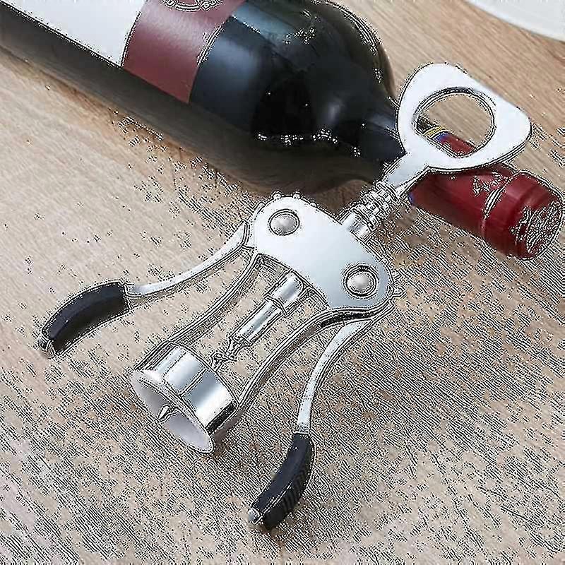 Wine Opener, Zinc Alloy Premium Wing Corkscrew Wine Bottle Opener With Multifunctional Bottles Opener, Upgrade
