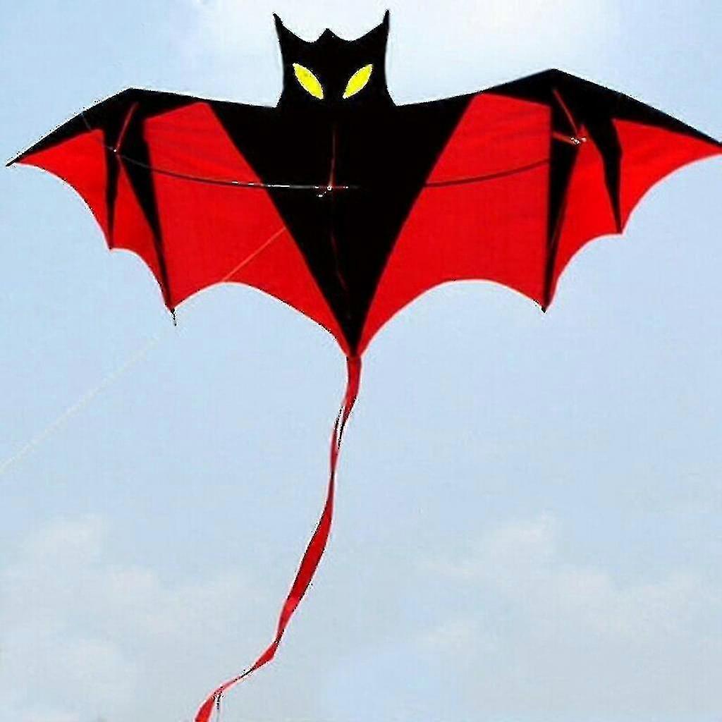 Bat Kite - Big Bat Vampire - Single Line Kite Compatible With Children From 3 Years - 160 X 70cm - Including Kite Cord And Long Kite Tail