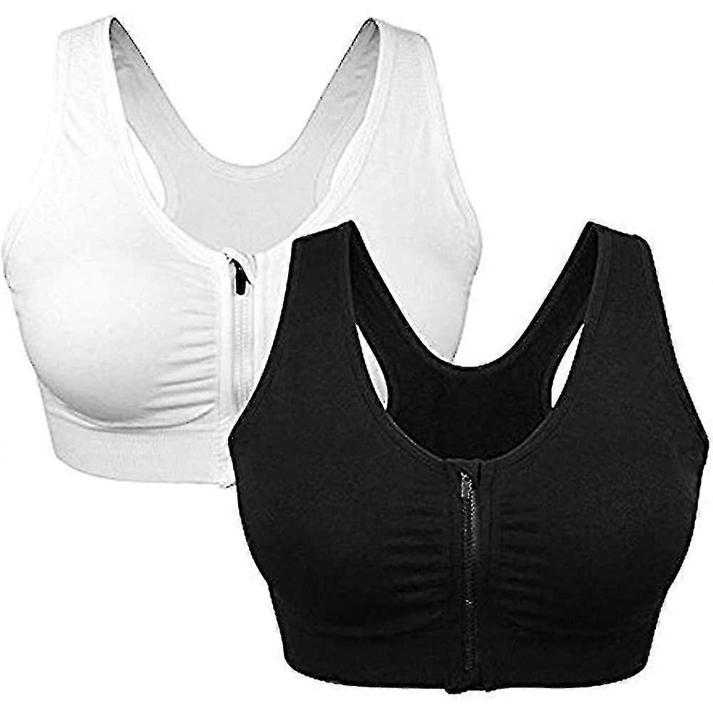 Women's Zip Front Sports Bra Wireless Post-surgery Bra