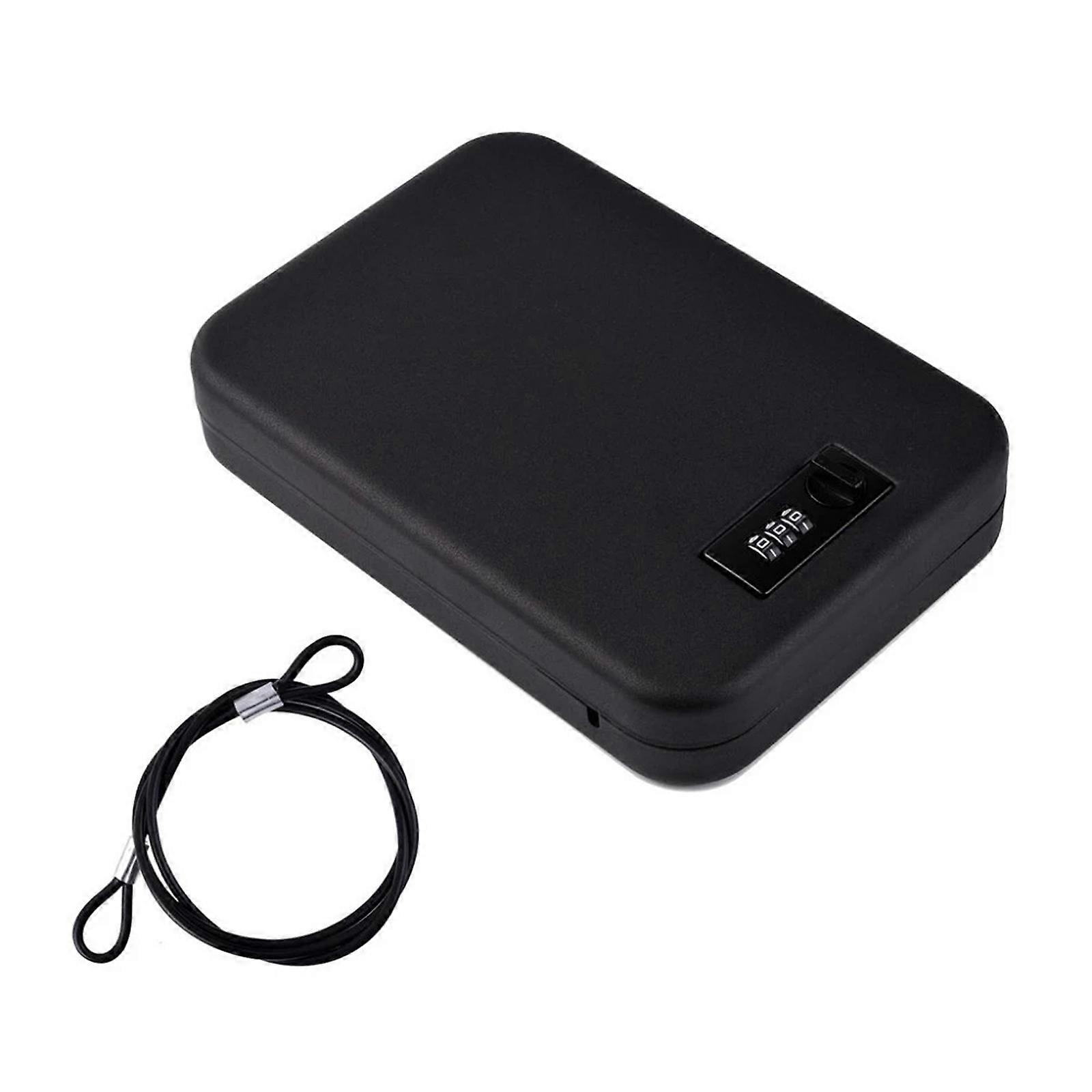 Portable Mini Safebox with Password Lock System, Compact Design and Scratch Protection, Black