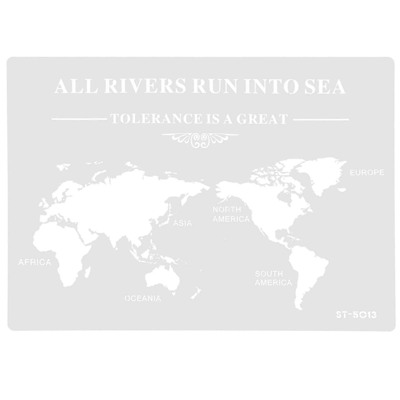 World Map Design Cake Decorating Template Sugar Sieve Stencil Baking Tool