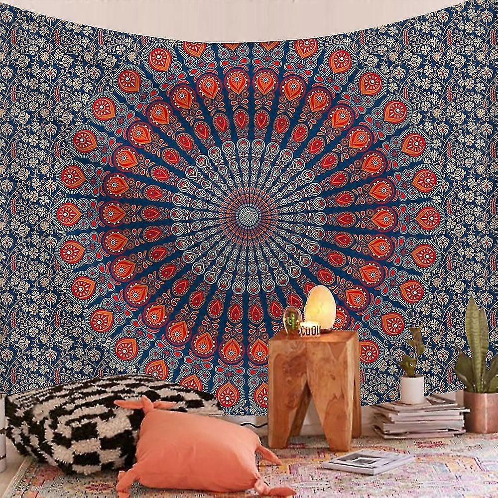 Arazzo Bohémien Floreale Per Parete – Mandala Indiano, Dimensioni 129,5 X 152,4 Cm, Decorazione Per Camera Da Letto