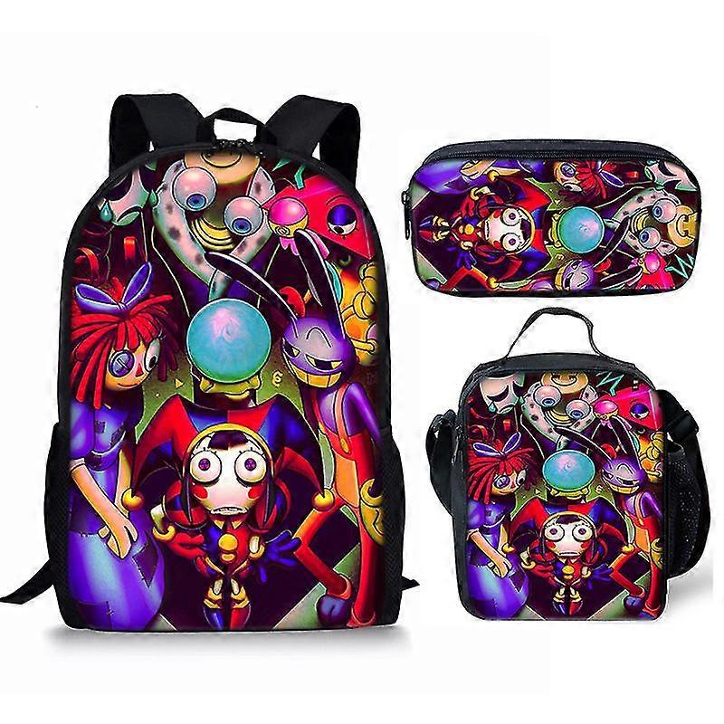 Der erstaunliche digitale Zirkusrucksack Schultasche oder Essenstasche oder Stifttasche oder 3 Stück für Kinder-C